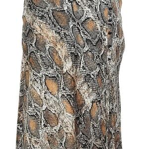 Zara Black and Brown Snakeskin Midi Skirt